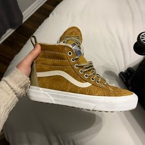 Suede Vans (scotch guard protected) faux fur lined high tops
